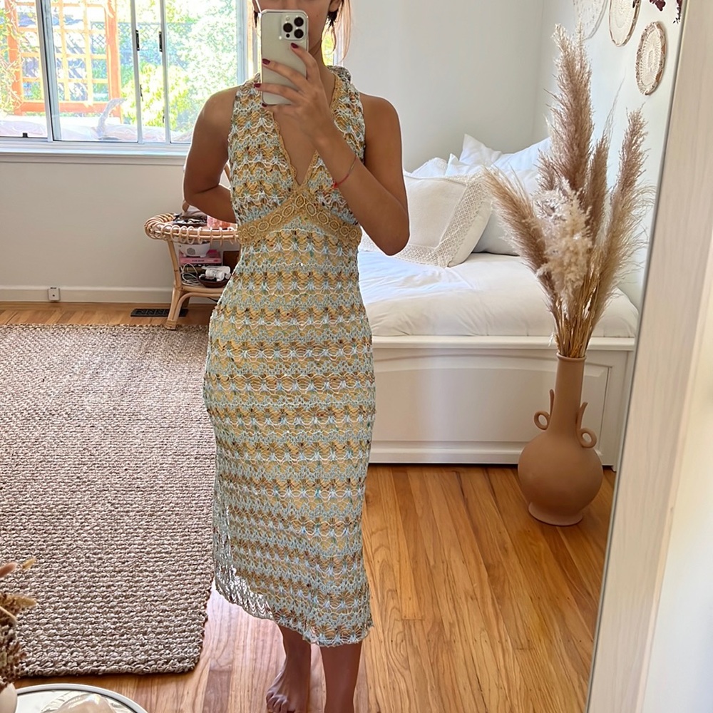 Vintage Y2K Anna Paul crochet dress